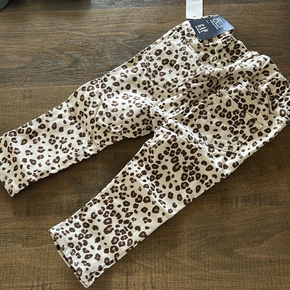 Gap high cheetah leopard stretch denim kids ankle jegging 2years baby